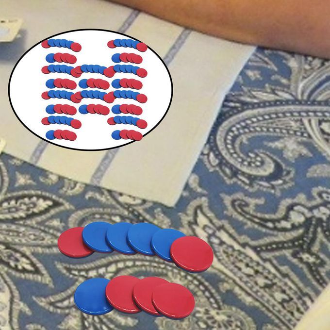 100Pcs Learning Counters Counting Chips Early Math Discs Red Blue