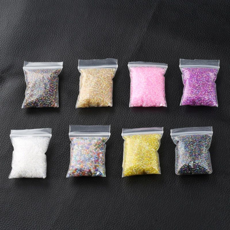 1 Bag 2mm Colorful Round Loose Glass Spacer Beads-Black