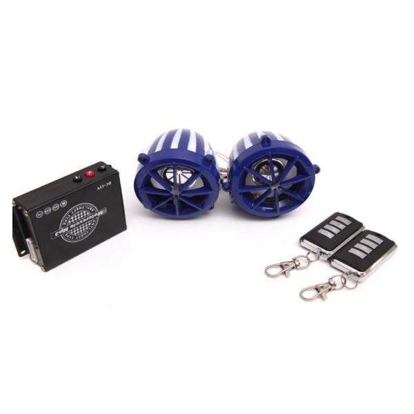 2.5inch Motorcycle Audio Stereo FM MP3 Amplifier Speaker Anti Theft Alarm USB 12V Blue
