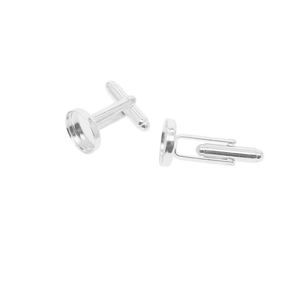 Brass Cufflink  DIY Findings Jewellery Making Moonlight Silver