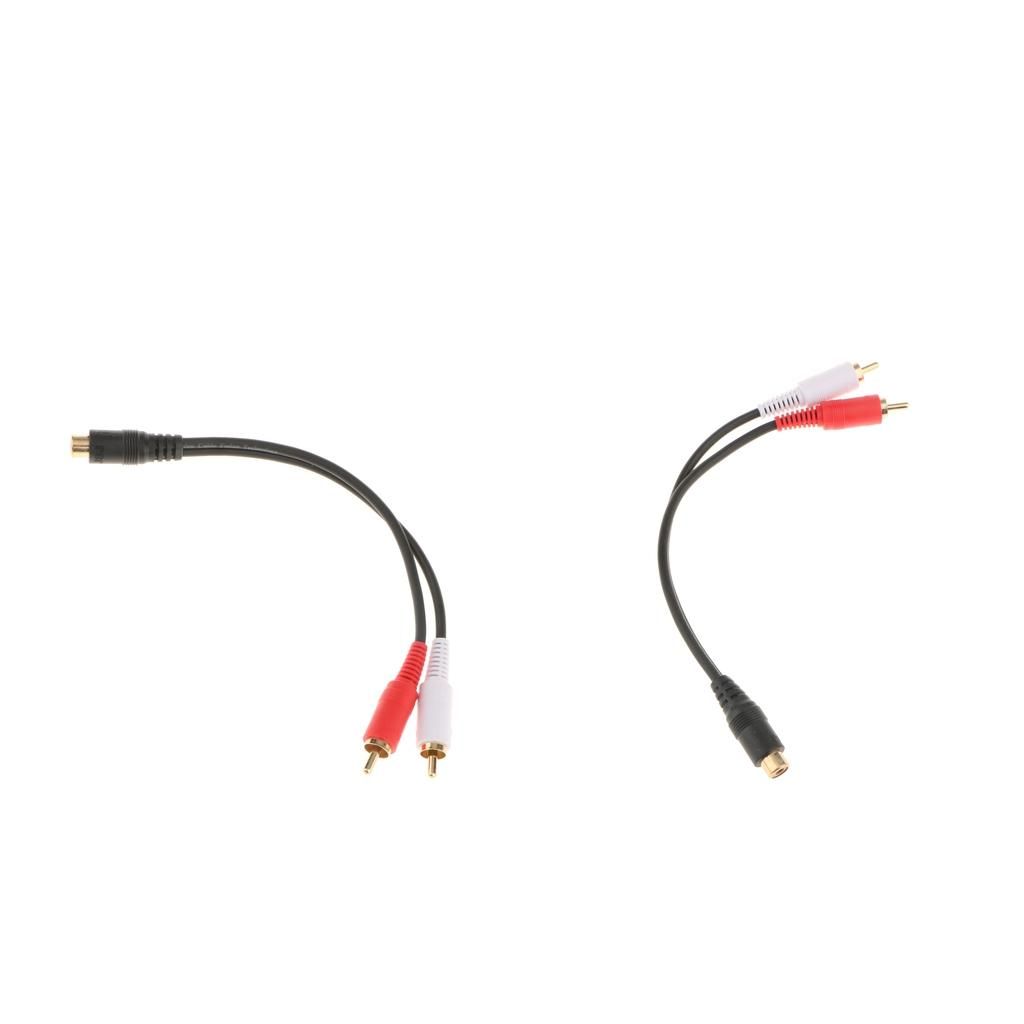 2x RCA Female To 2-RCA Male Digital Coaxial Splitter Y-Splitter Cable