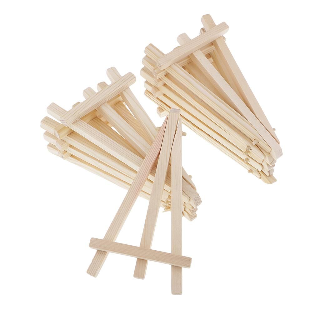 10 Pieces Mini Natural Wood Tripod Easel Photo Painting