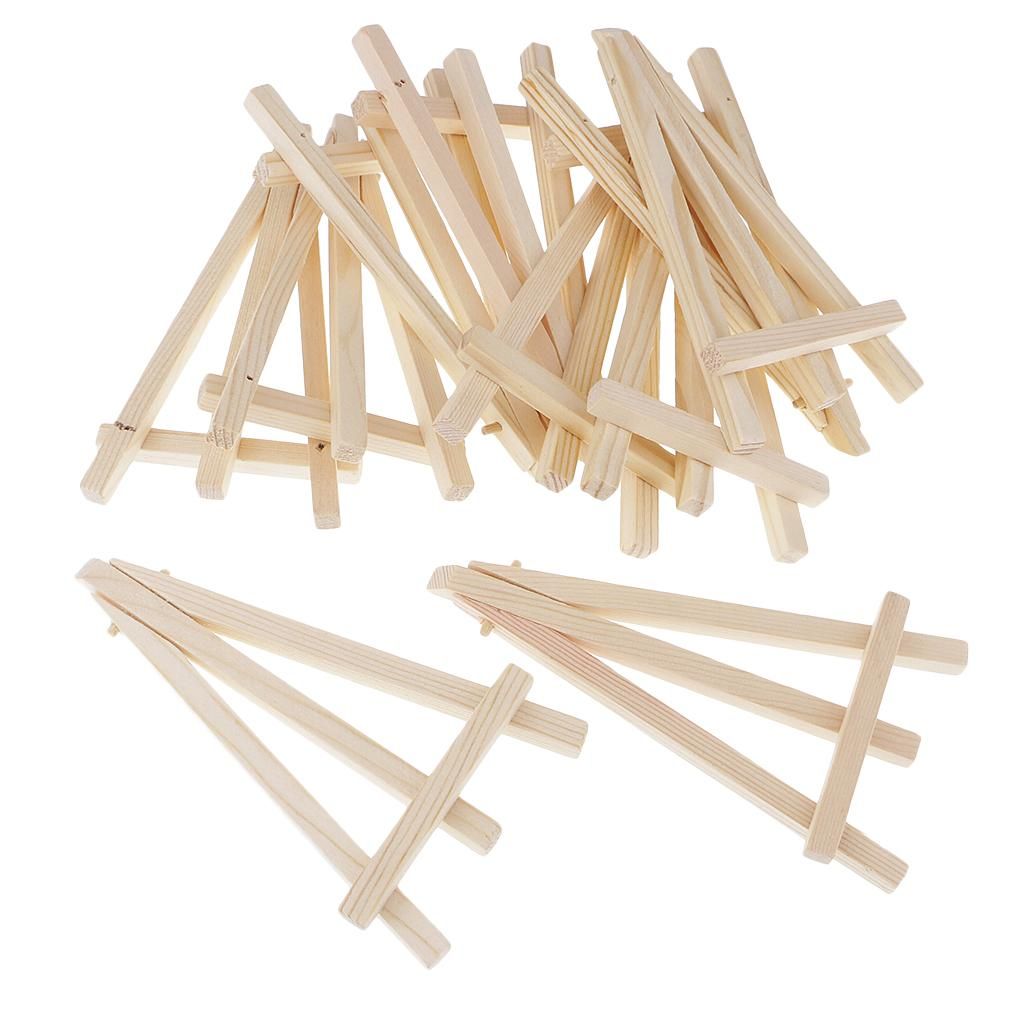10 Pieces Mini Natural Wood Tripod Easel Photo Painting