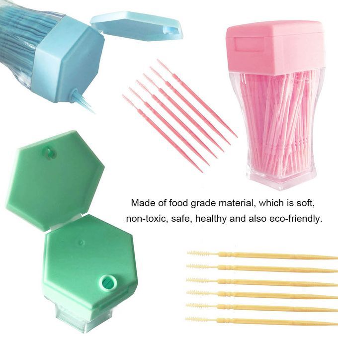 200 PCS Toothpick Brush Plastic Double-ended