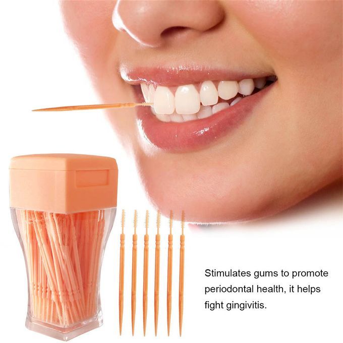 200 PCS Toothpick Brush Plastic Double-ended