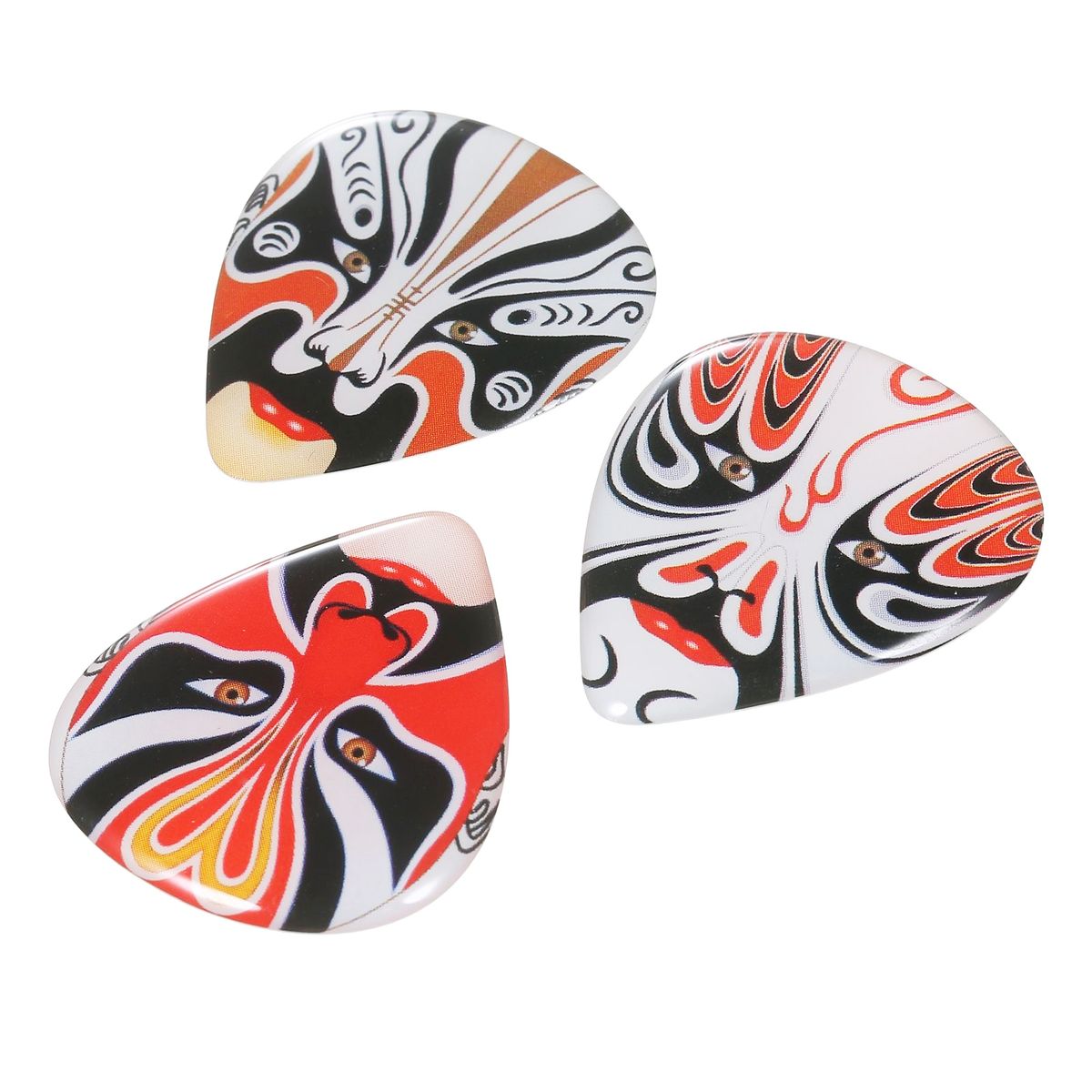 3Pcs ABS Guitar Picks With Peking Opera Mask Ukulele Finger