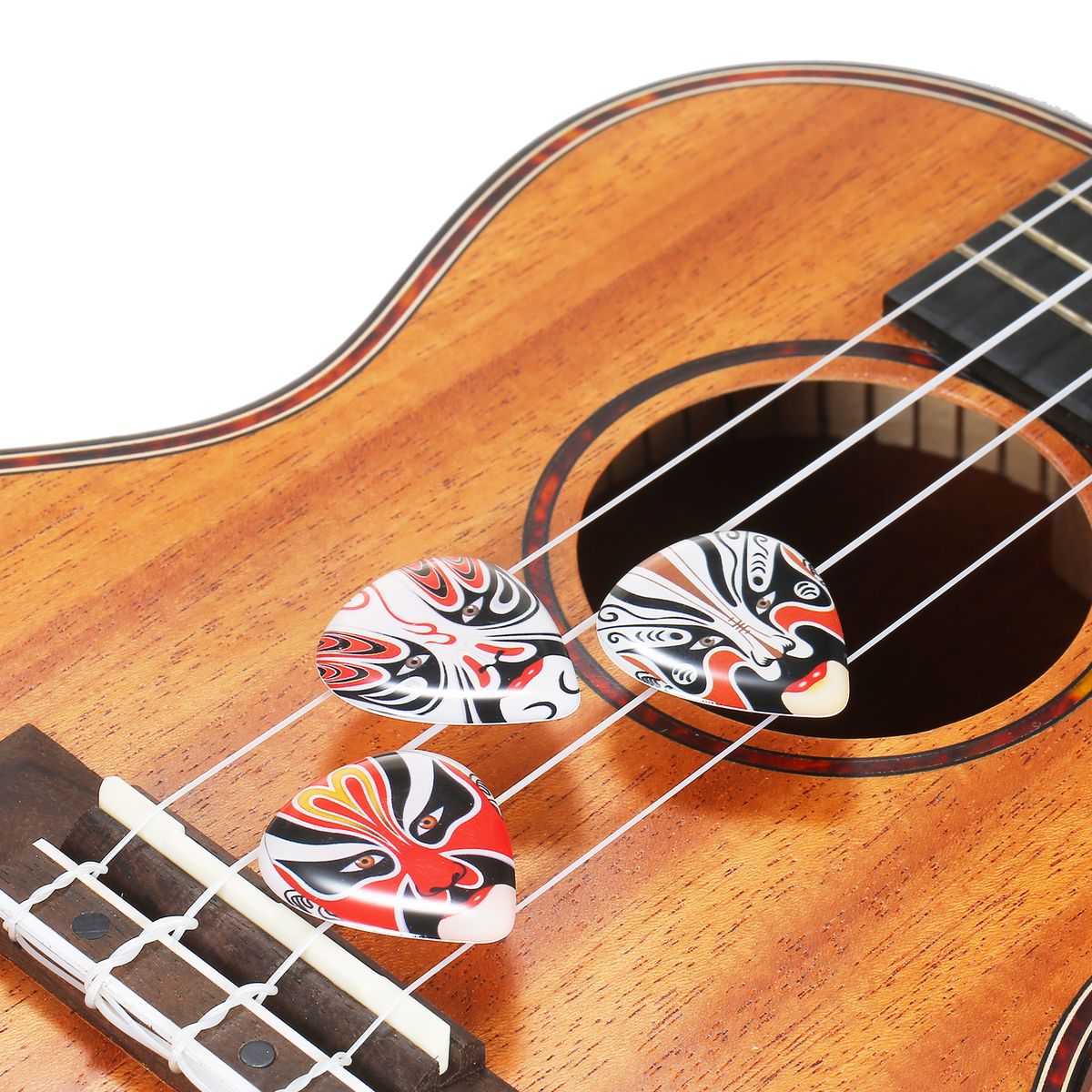 3Pcs ABS Guitar Picks With Peking Opera Mask Ukulele Finger