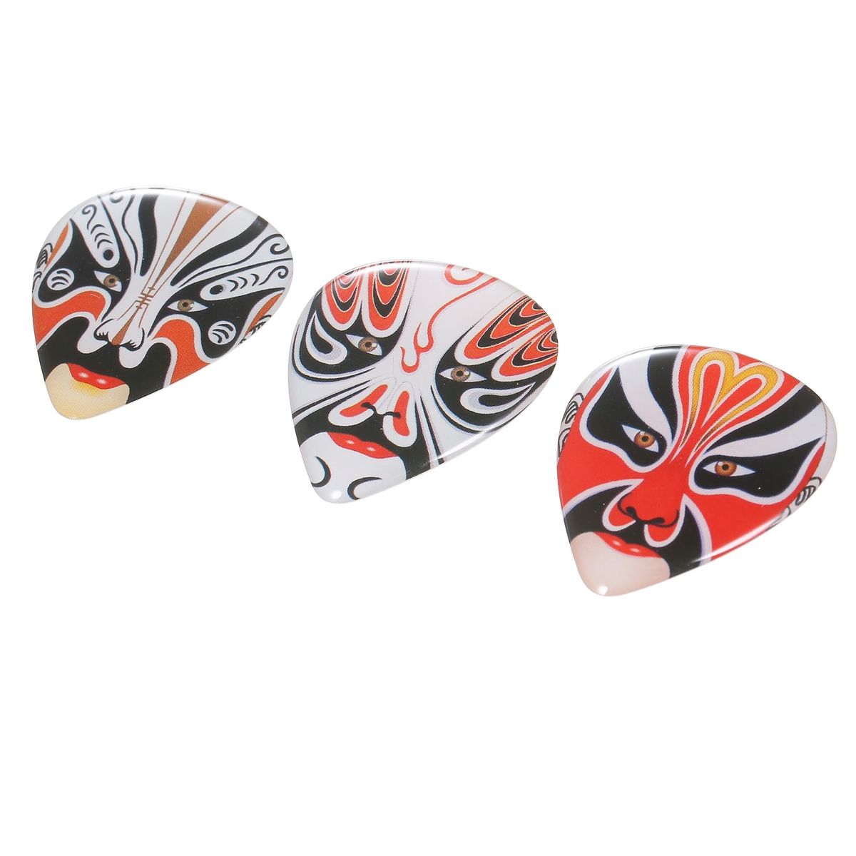 3Pcs ABS Guitar Picks With Peking Opera Mask Ukulele Finger
