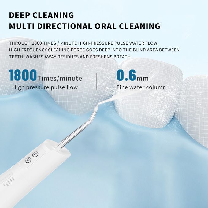 Rechargeable Cordless Oral Irrigator Teeth Cleaner IPX7 With 5 Modes 4pcs Tips