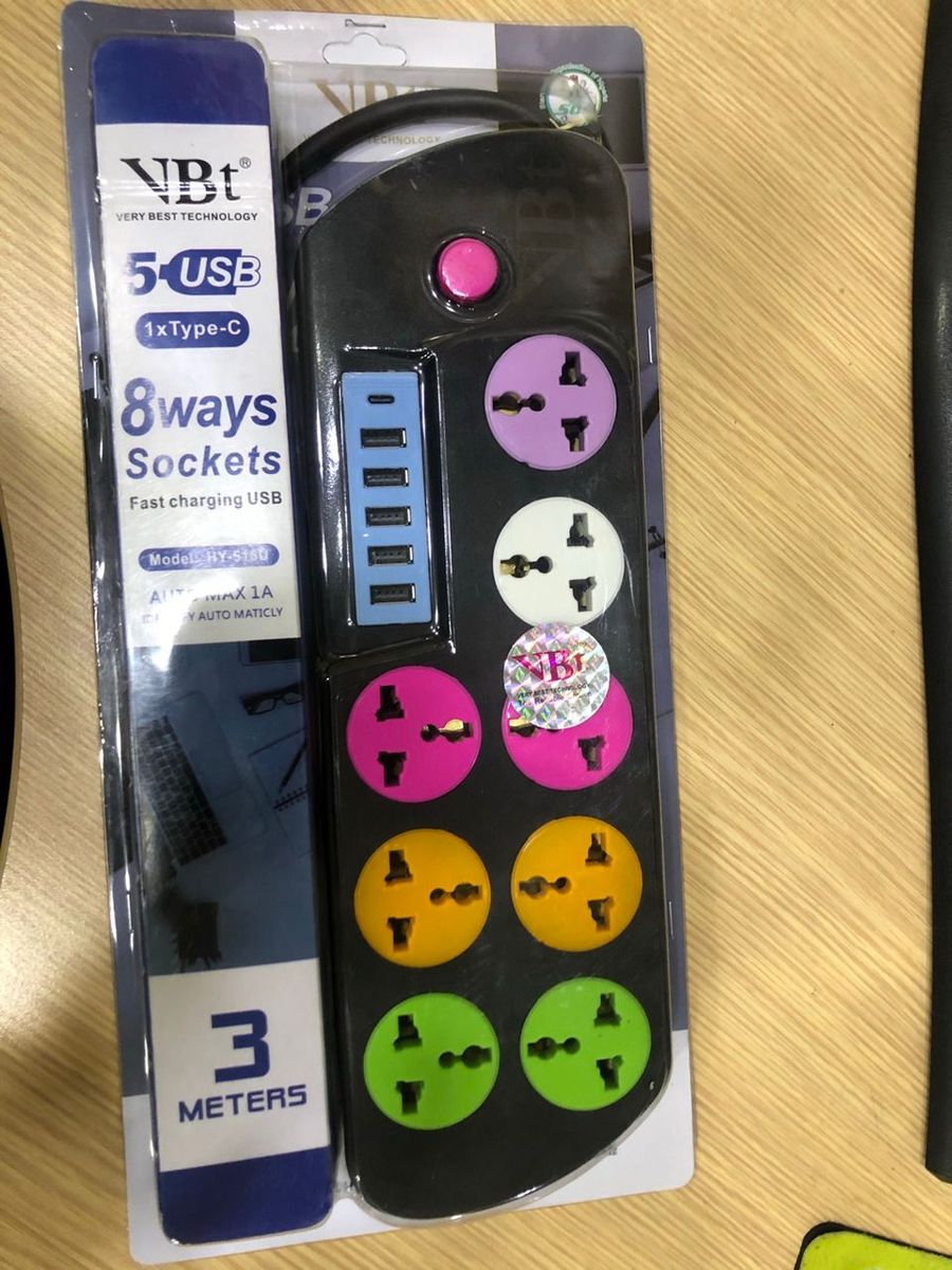 8-port AC 5-port USB Intelligent Surge Protect Power Socket