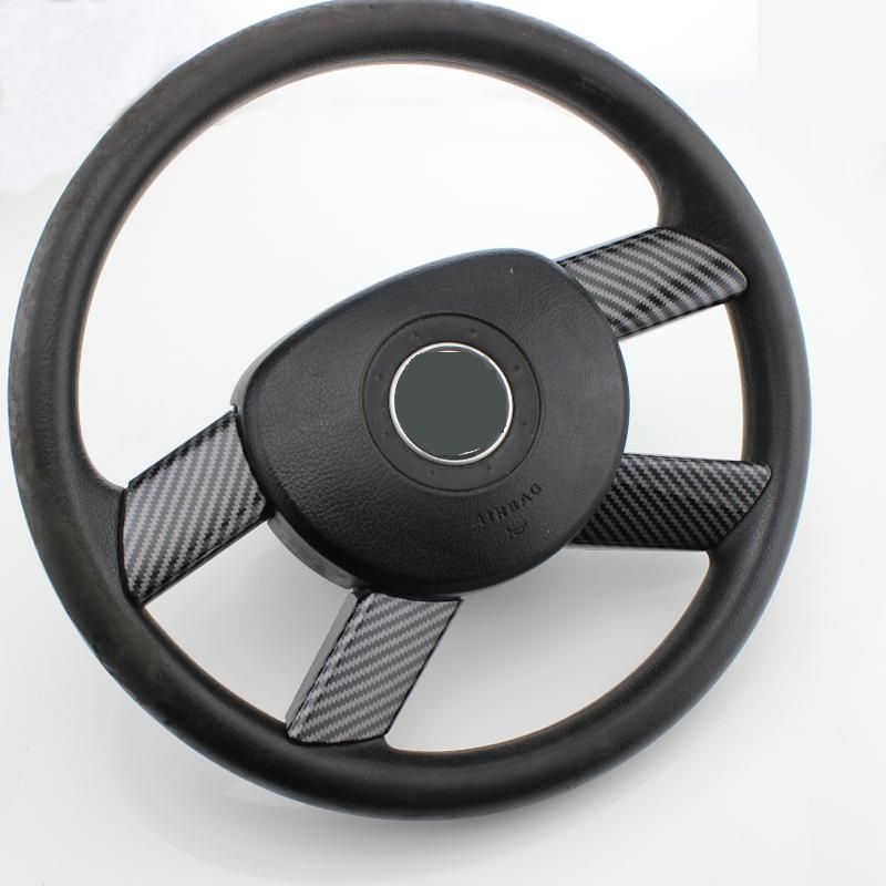 4 ps/set carbon fiber automobile steering wheel cover decorative stickers are suitable for VW Volkswagen Polo 2004-2007