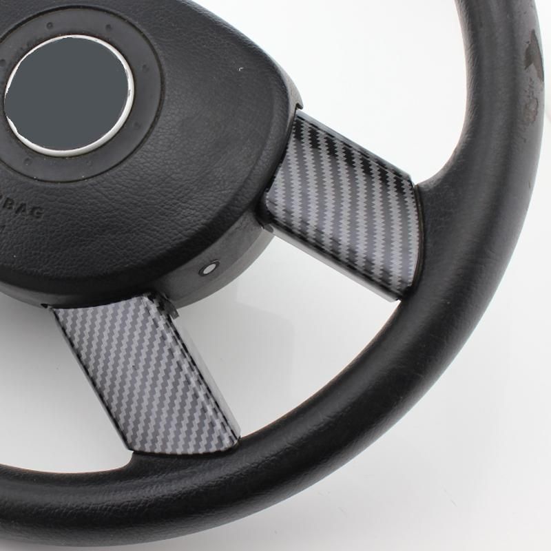 4 ps/set carbon fiber automobile steering wheel cover decorative stickers are suitable for VW Volkswagen Polo 2004-2007