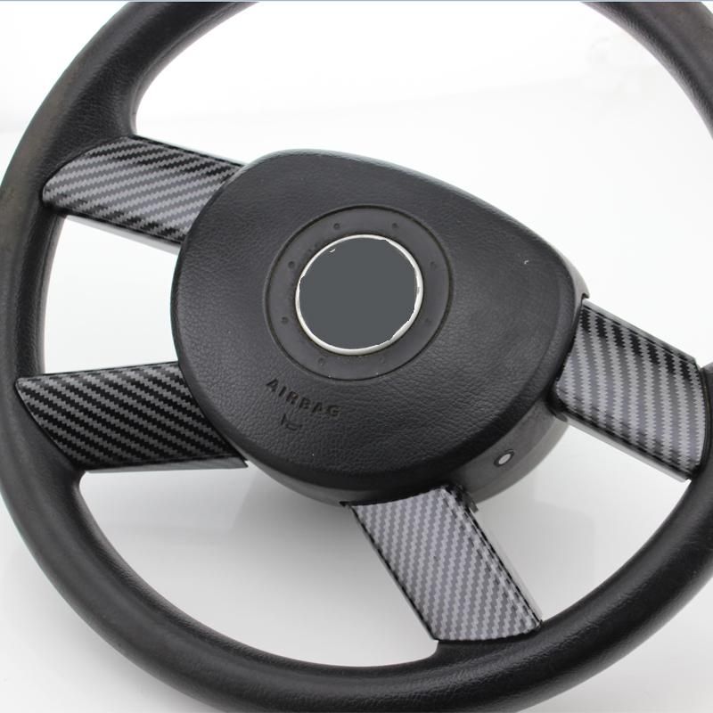4 ps/set carbon fiber automobile steering wheel cover decorative stickers are suitable for VW Volkswagen Polo 2004-2007