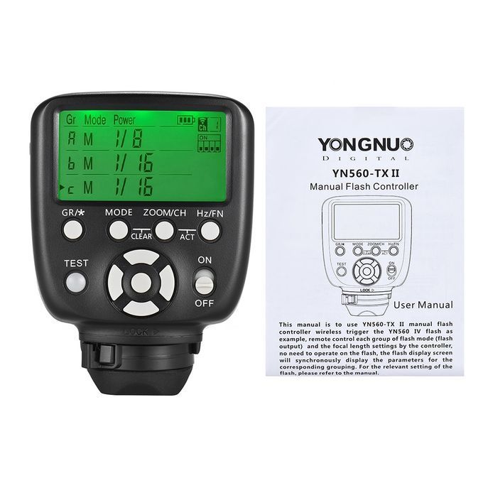 Yongnuo YONGNUO YN560-TX II Manual Flash Trigger Remote Controller LCD Transmitter For Nikon DSLR Camera To YN560III/YN560IV/YN660/YN968N/YN860Li Speedlite RF-602/RF603/RF603 II/RF605 Receiver