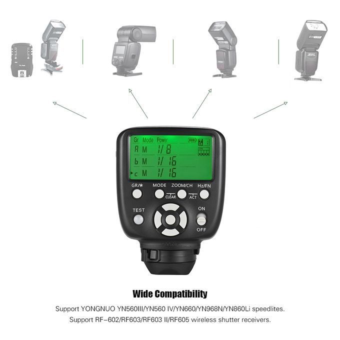 Yongnuo YONGNUO YN560-TX II Manual Flash Trigger Remote Controller LCD Transmitter For Nikon DSLR Camera To YN560III/YN560IV/YN660/YN968N/YN860Li Speedlite RF-602/RF603/RF603 II/RF605 Receiver