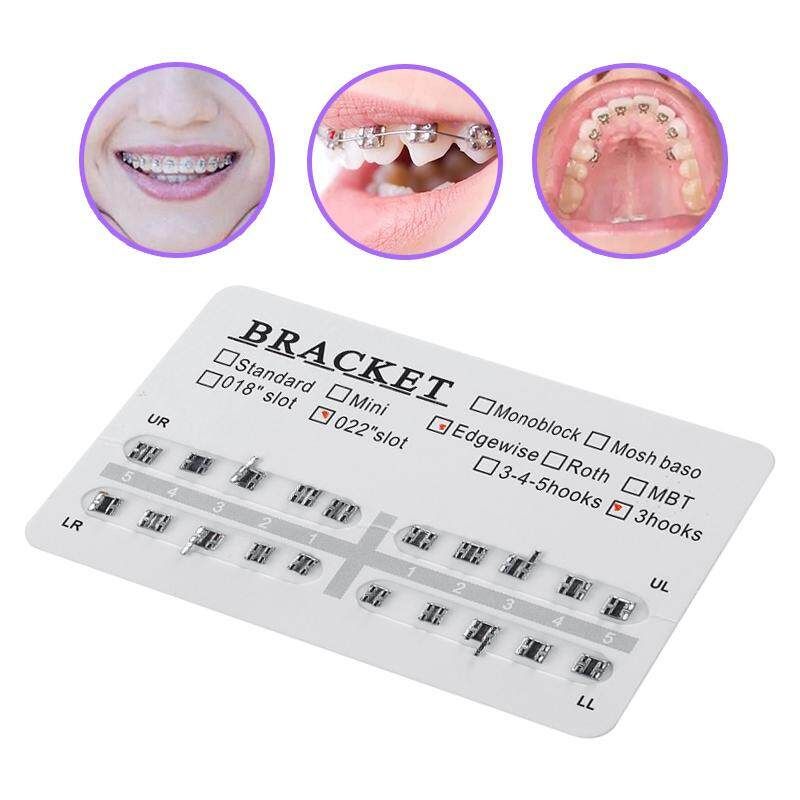 200Pc/10Pack Dental Orthodontic Ultrathin Metal Bracket Braces Slot.022" Hooks 3