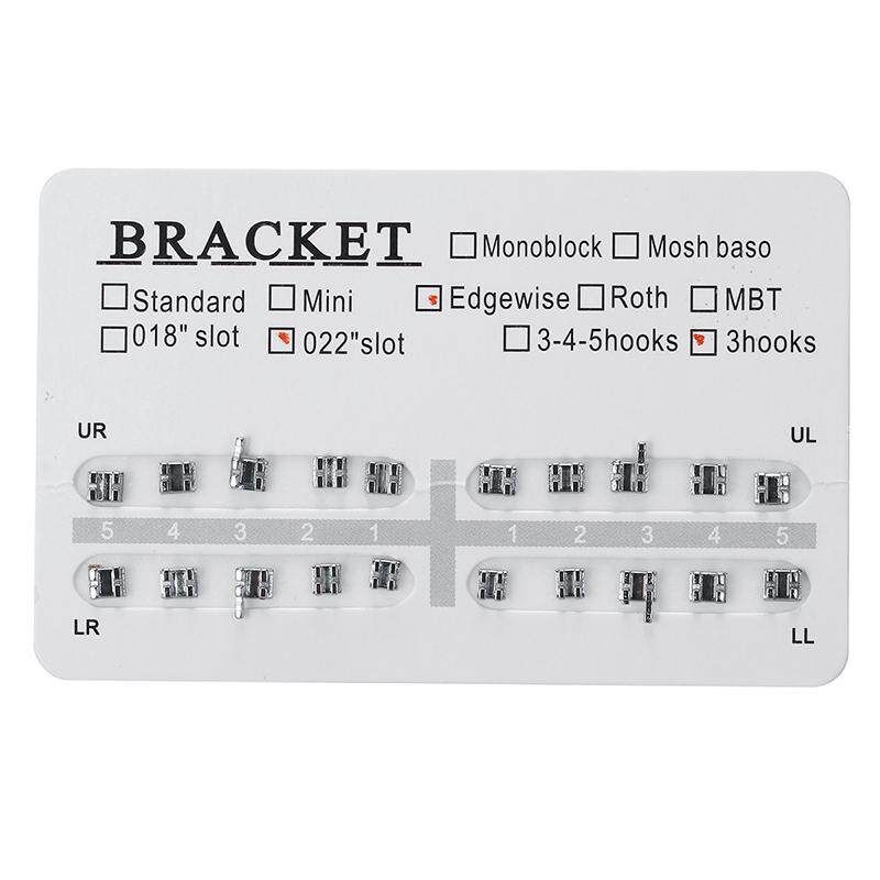200Pc/10Pack Dental Orthodontic Ultrathin Metal Bracket Braces Slot.022" Hooks 3