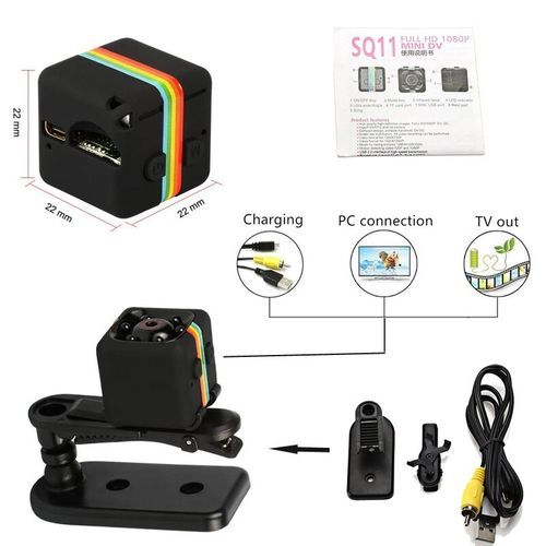 SQ11 Mini Camcorder 1080P Sports Mini Camera DV DVR Night Vision Monitor Micro Small Camera Video Recorder Cop Pockcam Sq13(Standard Cam)(Red)