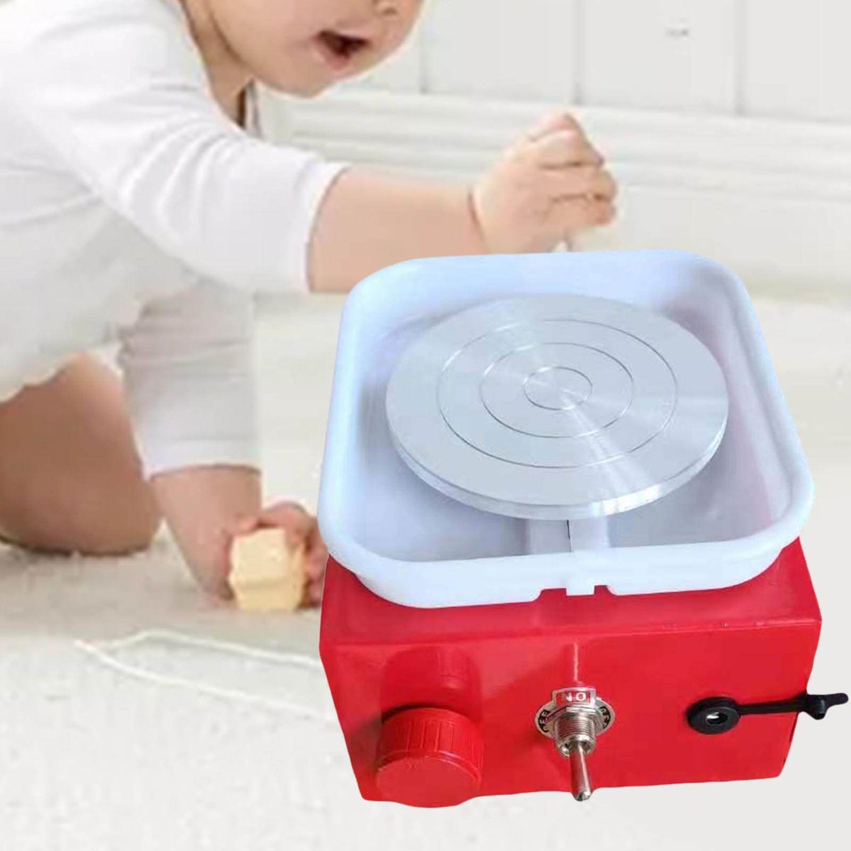 Mini Pottery Wheel Machine Electric Making Forming Shaping Tool Red
