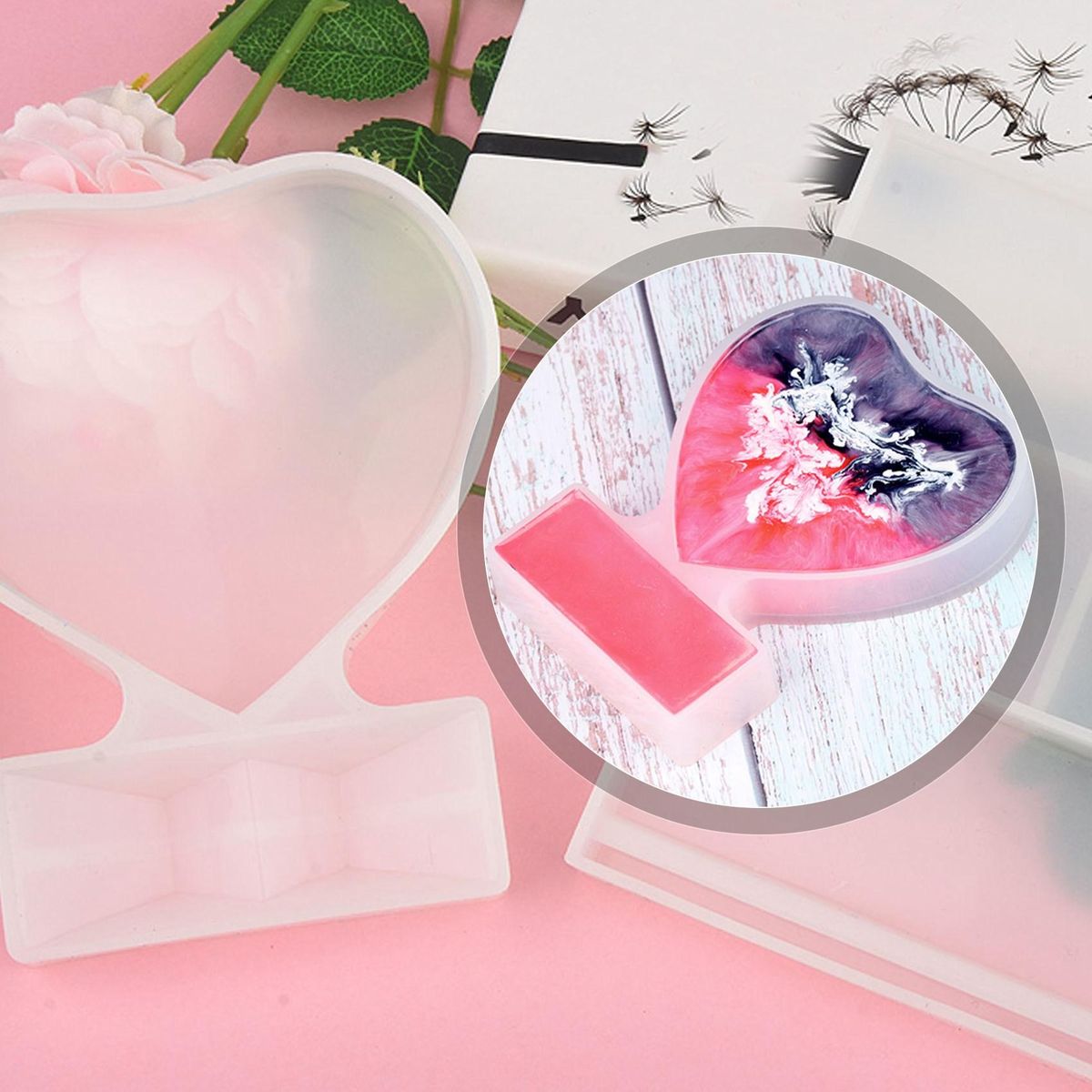 Resin Mold for Photo Heart Shape Silicone Epoxy Molds for Casting and