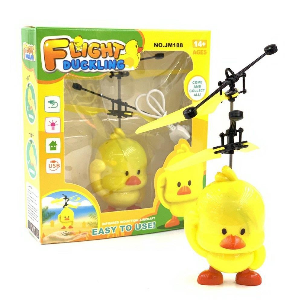 RC Helicopter With Light Electric Flying Little Yellow Duck Kids Toys Gifts