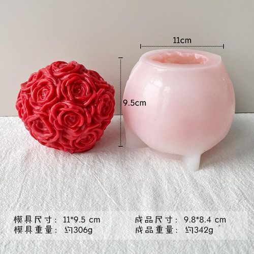 DIY Candle Silicone Mold Rose Ball Aromatherapy Candle Mould Silicone Mold Chocolate Candy Cake Decorating Mold