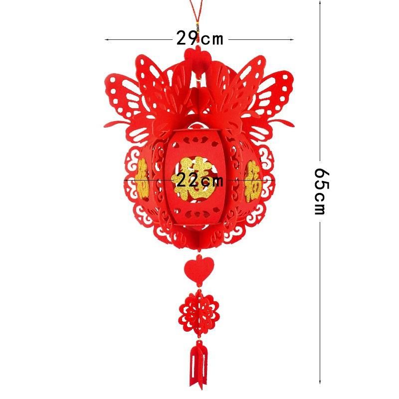 2PCS Good Fortune Red Lanterns for Chinese New Year Spring