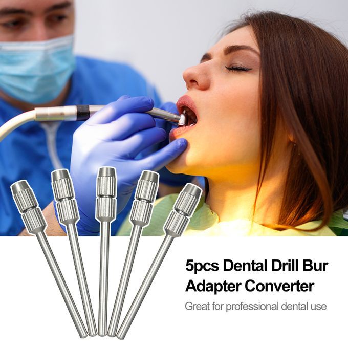 5pcs Dental Drill Bur Adapter Converter 2.35mm To 1.6mm /