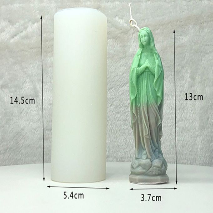 Virgin Mary Statue Resin Candle Moulds  Making Silicone Casting