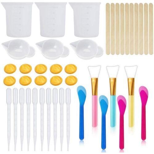43PCS Resin Mixing Tool Kit - Silicone Measuring