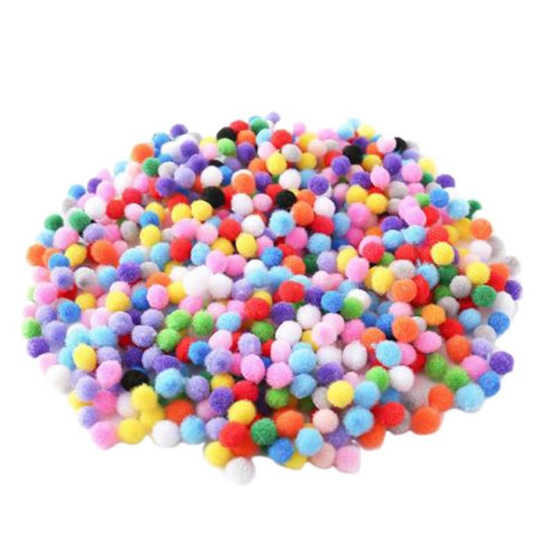 500 Pcs 10mm Soft Round Fluffy Pompoms Ball Mixed Color DIY