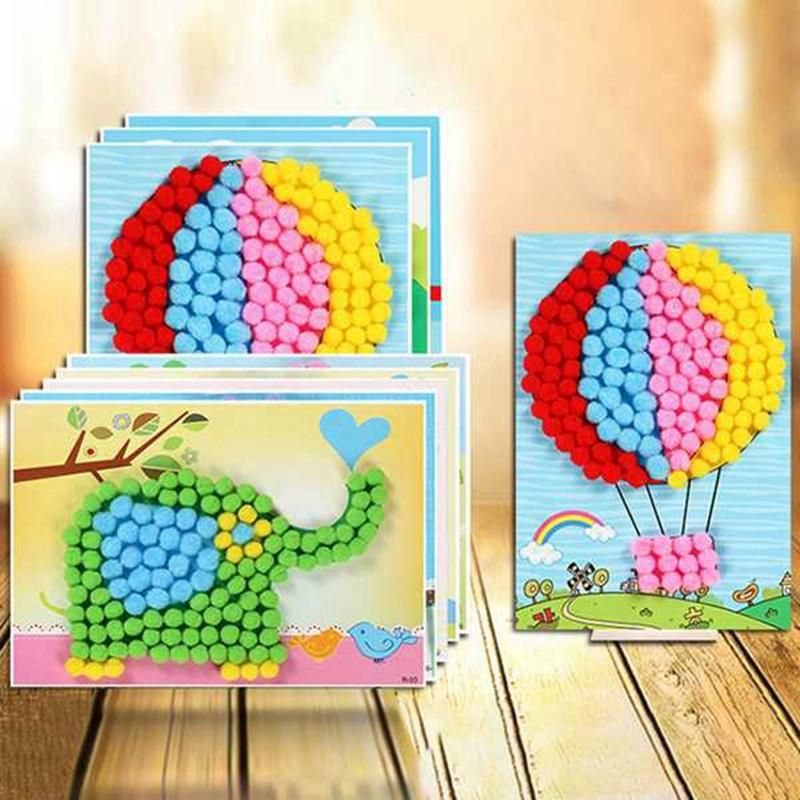 500 Pcs 10mm Soft Round Fluffy Pompoms Ball Mixed Color DIY