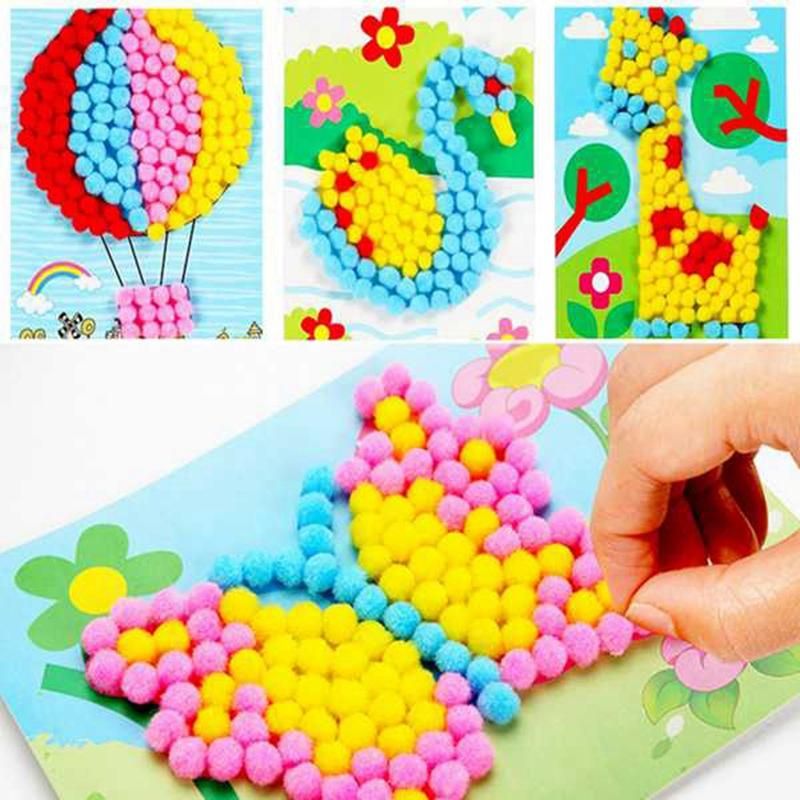 500 Pcs 10mm Soft Round Fluffy Pompoms Ball Mixed Color DIY