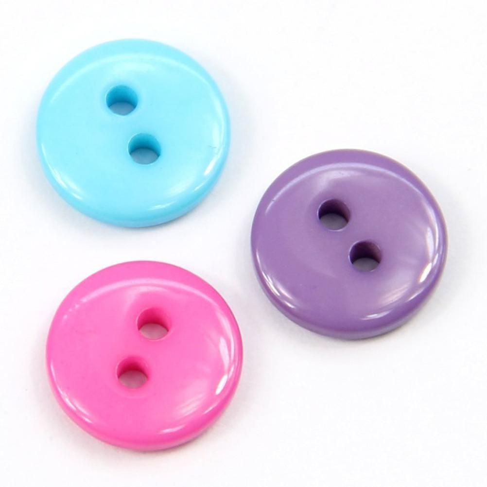 100pcs 8mm Mixed Color Round Shape Resin Buttons Sewing Accessories