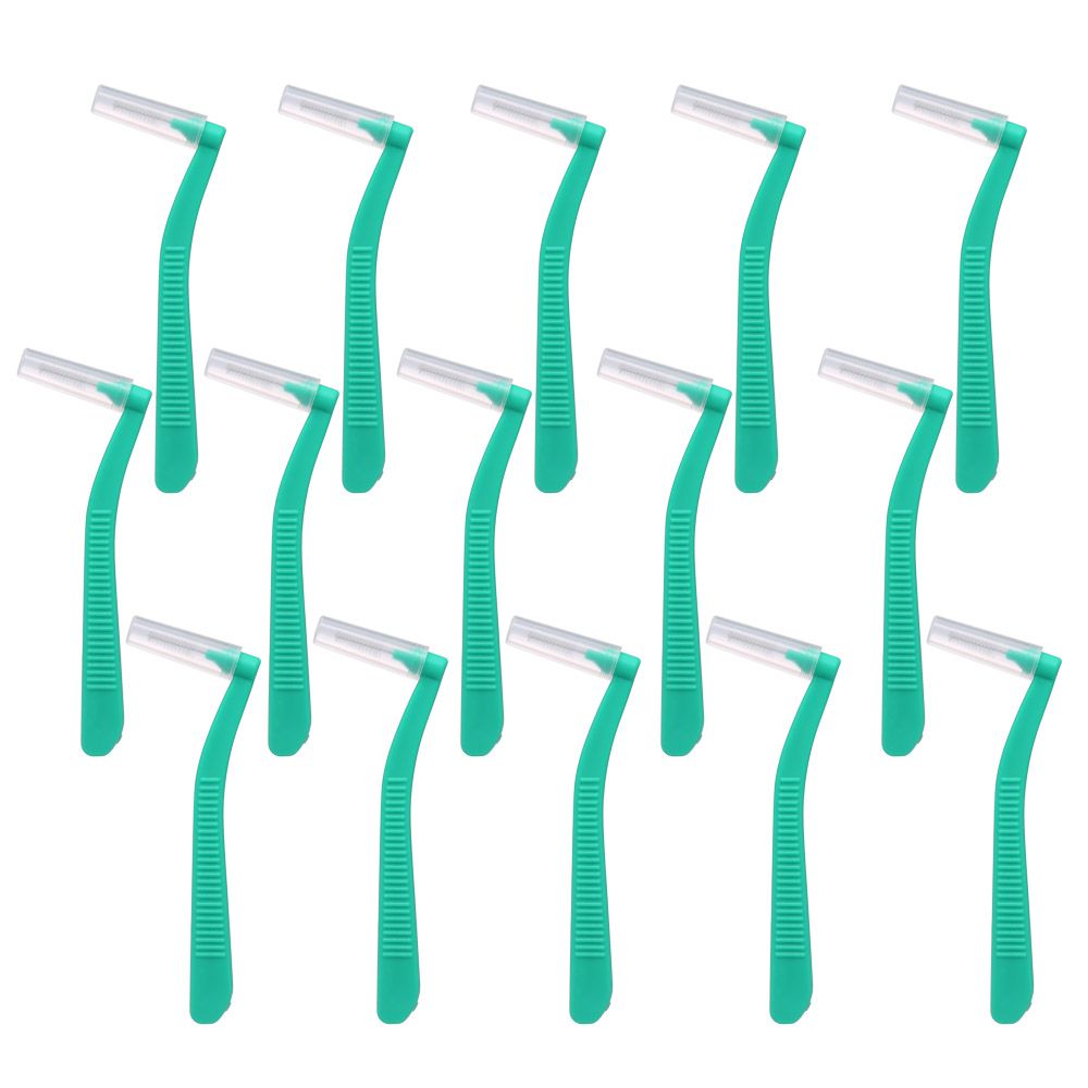15Pcs/box Teeth Cleaning Toothpick L Shape Push-Pull