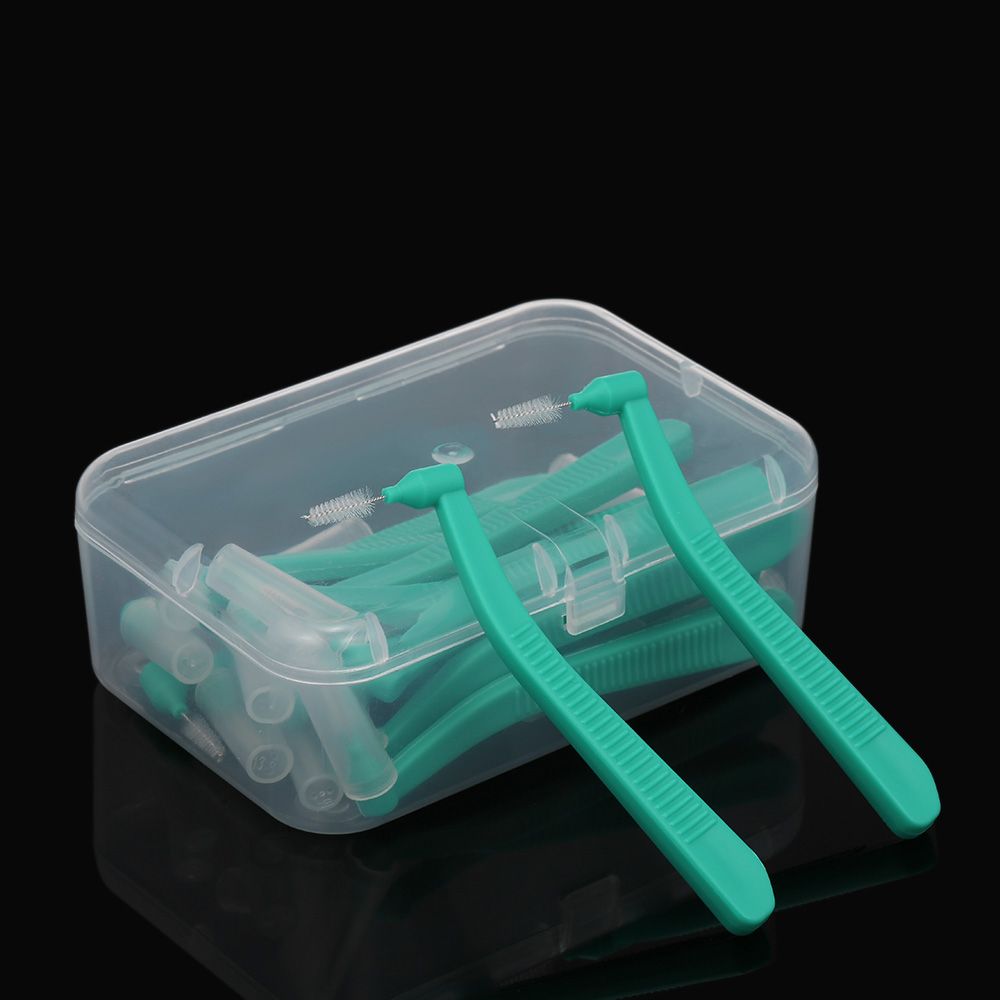 15Pcs/box Teeth Cleaning Toothpick L Shape Push-Pull