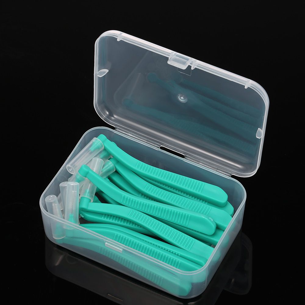 15Pcs/box Teeth Cleaning Toothpick L Shape Push-Pull