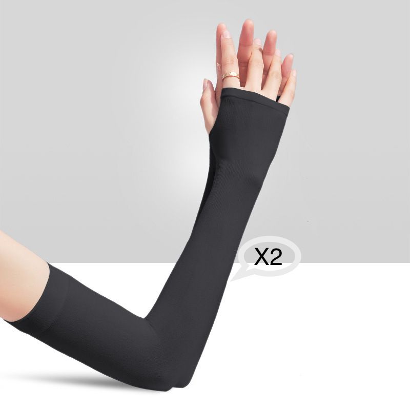 Ice Sleeve 2 Pairs Black Arm Compression Sleeves