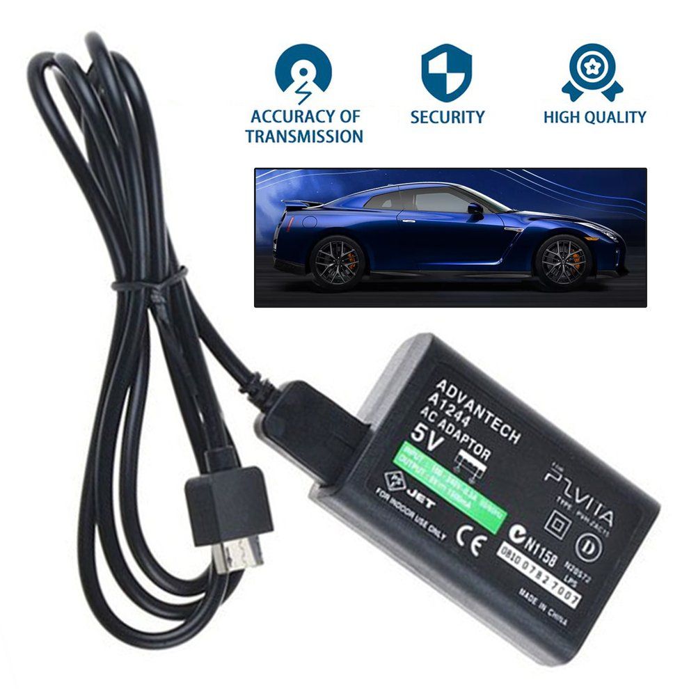 Stable Power Charger Power Adapter For Sony For PS Vita USB Data Cable-black-EU