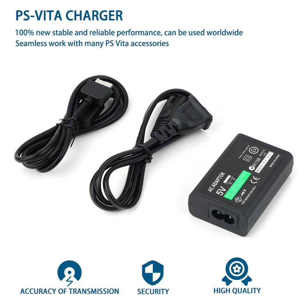Stable Power Charger Power Adapter For Sony For PS Vita USB Data Cable-black-EU