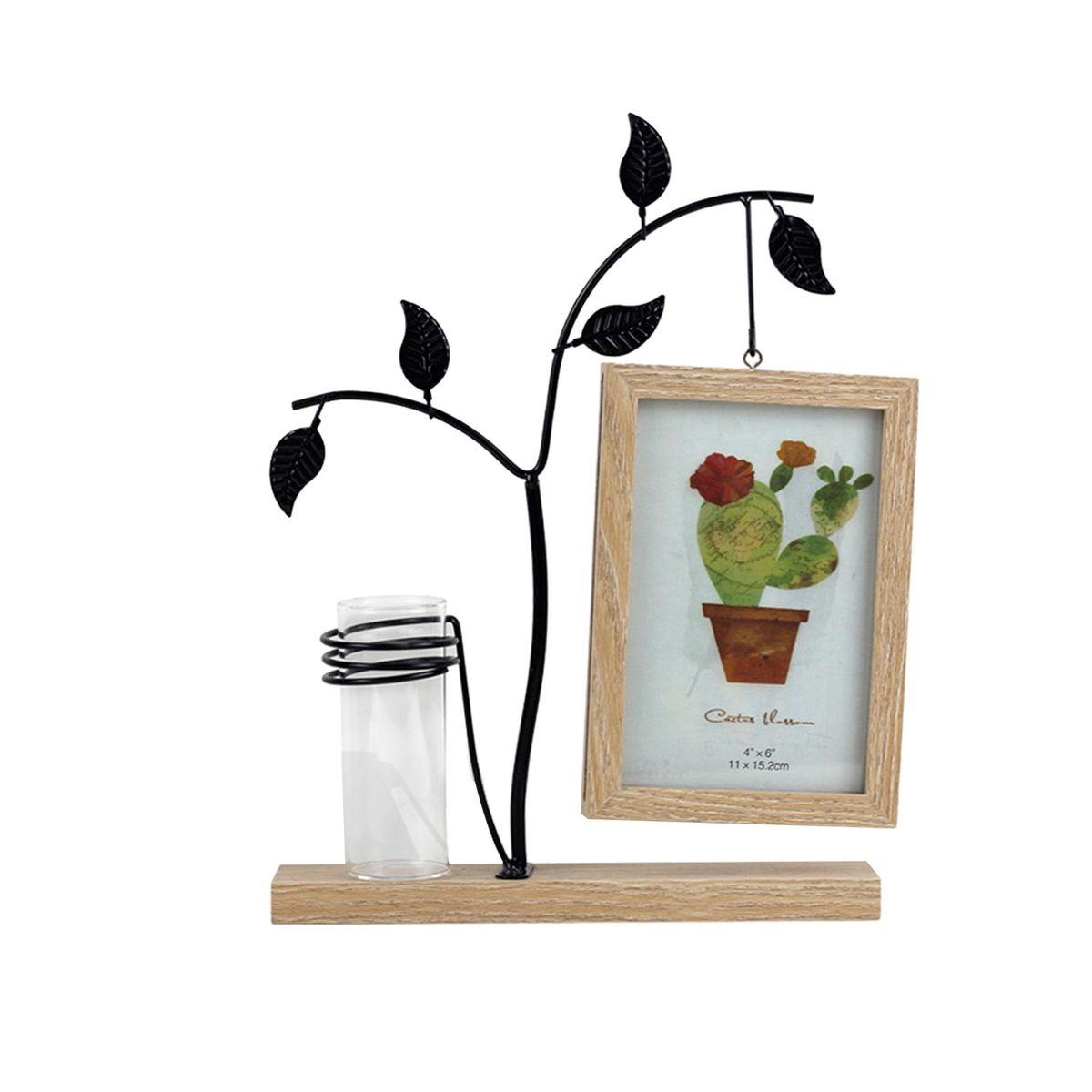 Photo Frame Desktop Picture Frame Potted Plants Metal Stand