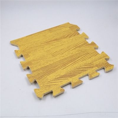 1pc 11.8x11.8inch Eva Foam Floor Mat Faux Wood Gra