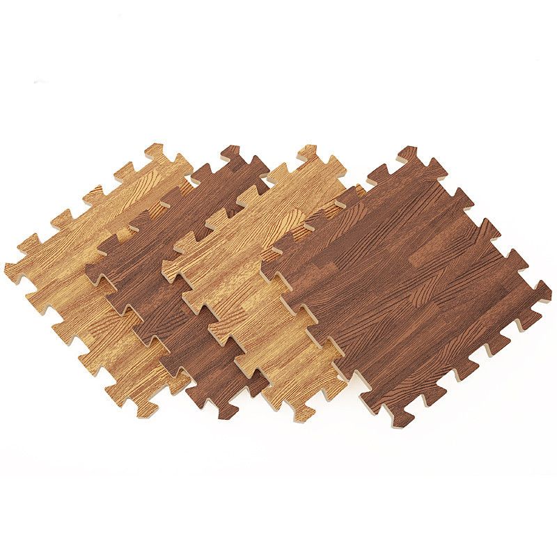 1pc 11.8x11.8inch Eva Foam Floor Mat Faux Wood Gra