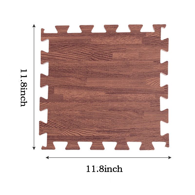 1pc 11.8x11.8inch Eva Foam Floor Mat Faux Wood Gra