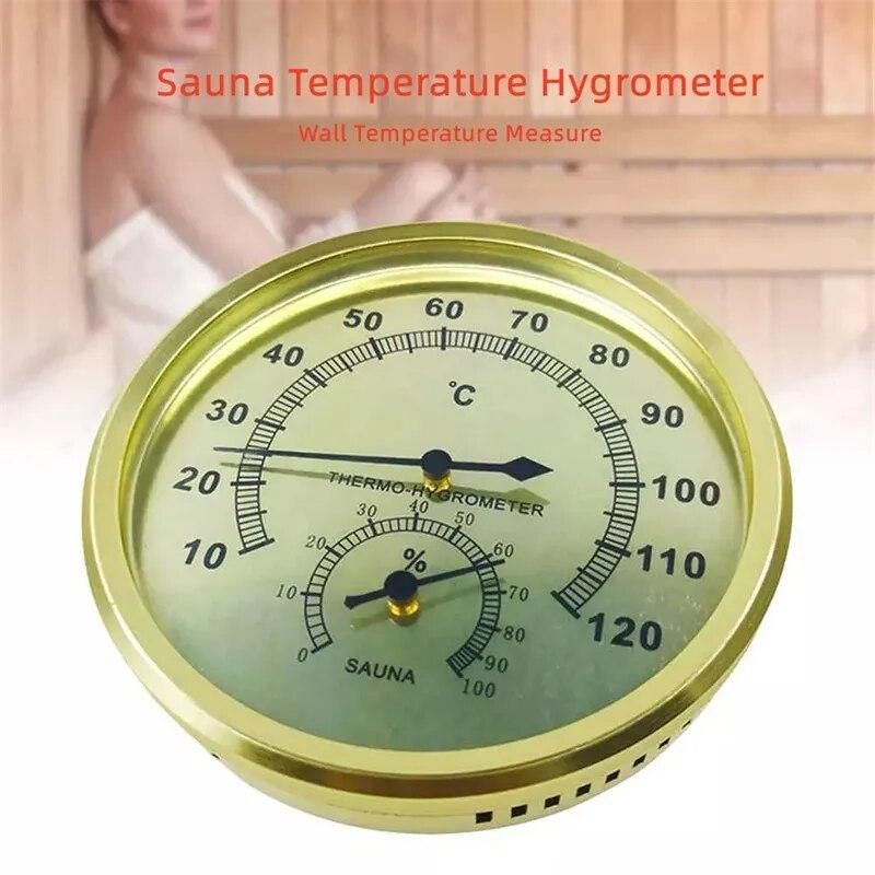 Round Sauna Hygrothermograph Thermometer Hygrometer Humidity and Temperature Measurement Meter for Sauna Room