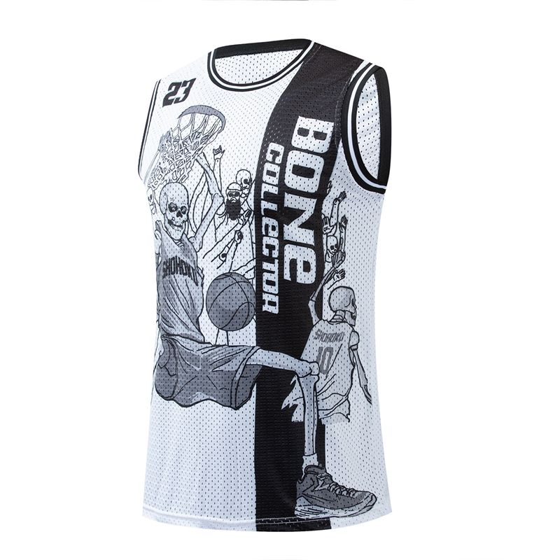 Sleeveless O-neck Unisex Men Women Basketball Jersey Vest