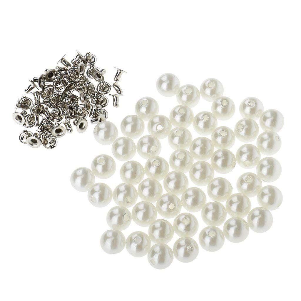 50 Pcs Beads Buttons Rivets Nails For Bag Jeans Decoration