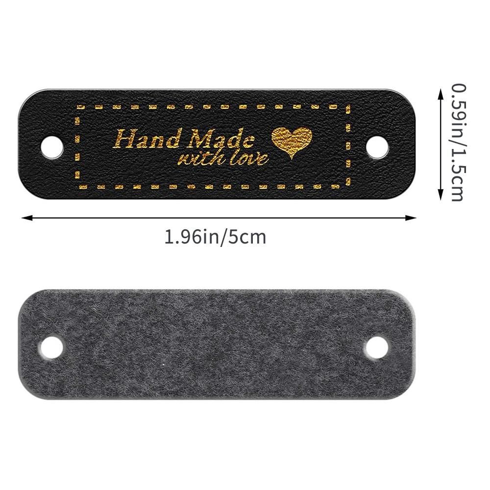 60Pcs Handmade PU Leather Tags Faux Leather Sew on Labels