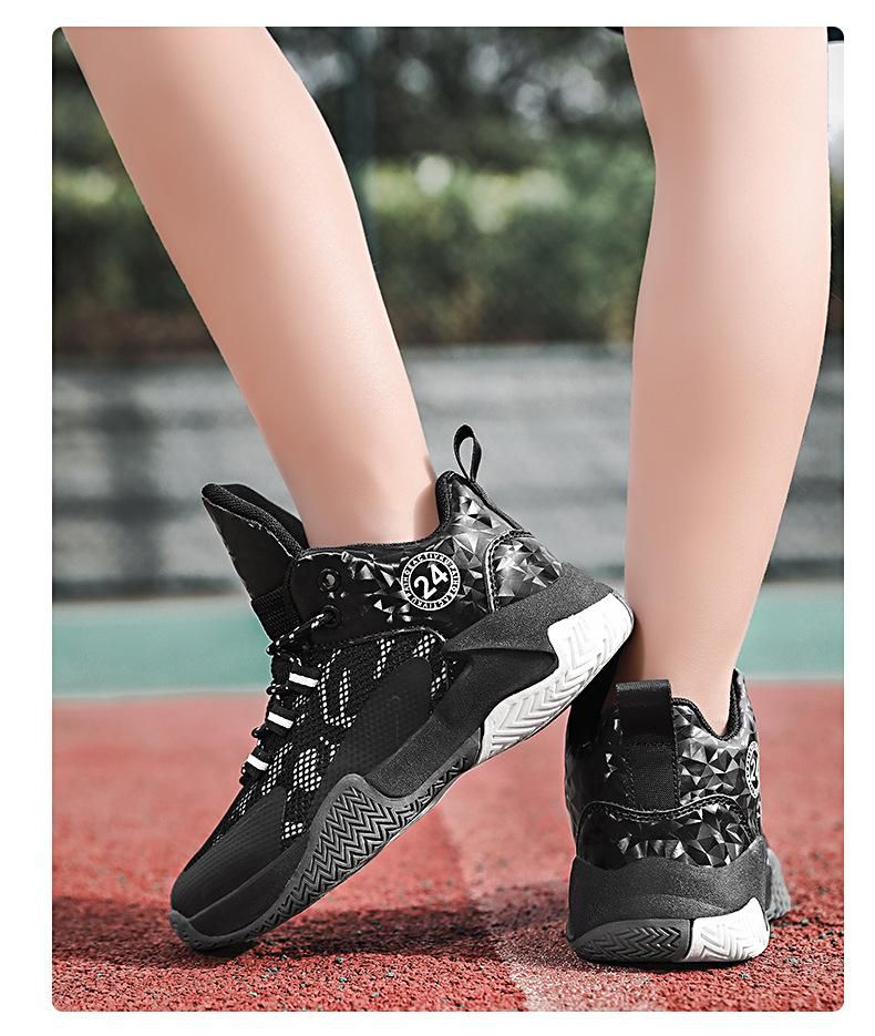 Boys Basketball Shoes Kids Running Basketball Shoes Black