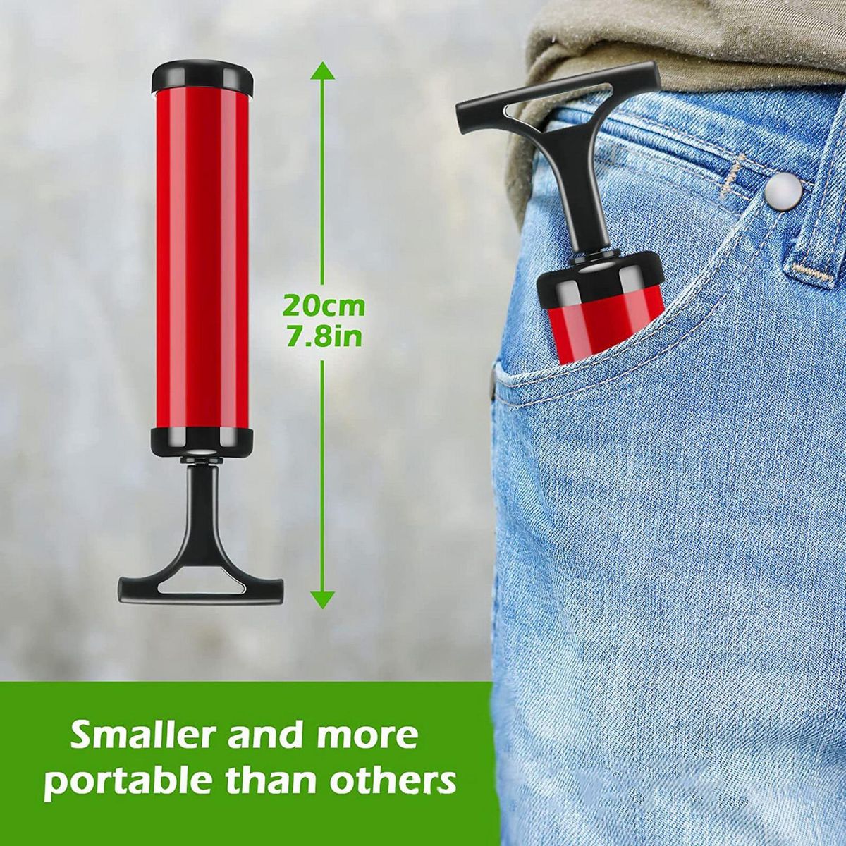 1 Set Ball Inflator Soccer Basketball Hand Tool Red